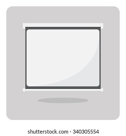 Vector of flat icon, Projector screen on isolated background