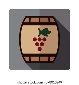 vector flat icon of red wine barrel