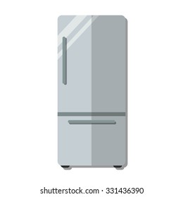 Vector of flat icon, refrigerator on isolated background
