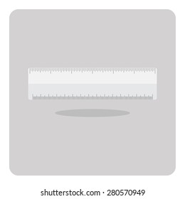 Vector of flat icon, ruler on isolated background
