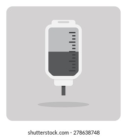 Vector of flat icon, saline bag on isolated background