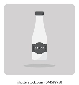 Vector of flat icon, Sauce bottle on isolated background