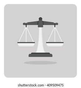 Vector of flat icon, Scales of justice on isolated background
