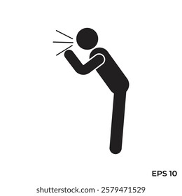 vector flat icon of screaming person