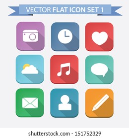 Vector flat icon set 1