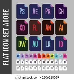 Vector Flat icon set for Application, Website, Symbol and others