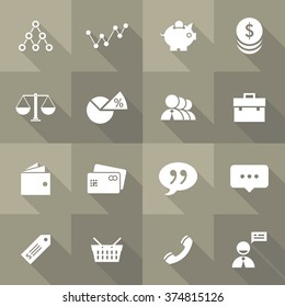 Vector Flat Icon Set - Business 