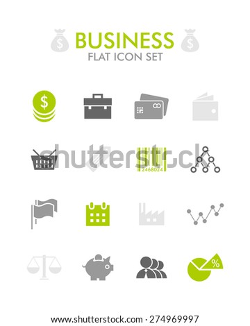 Vector Flat Icon Set - Business 