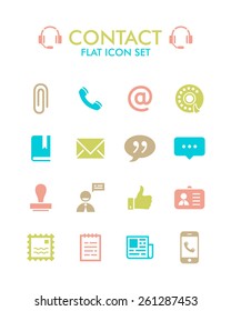 Vector Flat Icon Set - Contact
