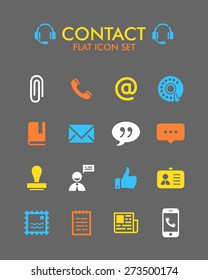 Vector Flat Icon Set - Contact 