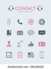 Vector Flat Icon Set - Contact 