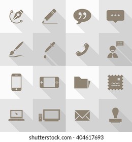 Vector Flat Icon Set - Contact
