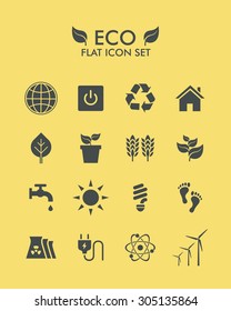Vector Flat Icon Set - Eco