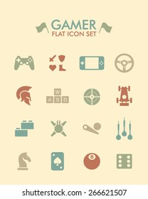 Vector Flat Icon Set - Gamer 