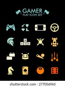 Vector Flat Icon Set - Gamer 