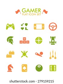 Vector Flat Icon Set - Gamer 