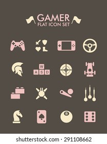 Vector Flat Icon Set - Gamer 