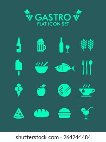 Vector Flat Icon Set - Gastronomy
