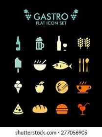 Vector Flat Icon Set - Gastronomy 