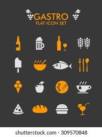 Vector Flat Icon Set - Gastronomy 