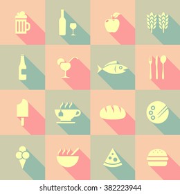 Vector Flat Icon Set - Gastronomy

