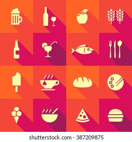 Vector Flat Icon Set - Gastronomy
