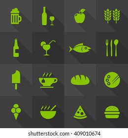 Vector Flat Icon Set - Gastronomy
