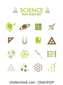 Vector Flat Icon Set - Science