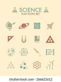 Vector Flat Icon Set - Science 