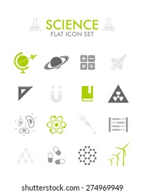 Vector Flat Icon Set - Science 