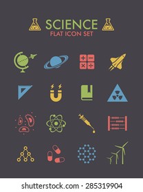 Vector Flat Icon Set - Science 