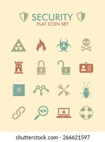 Vector Flat Icon Set - Security 