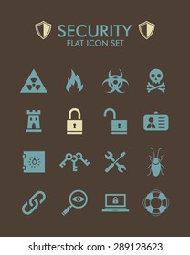 Vector Flat Icon Set - Security 