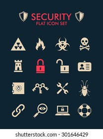 Vector Flat Icon Set - Security 