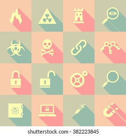 Vector Flat Icon Set - Security
