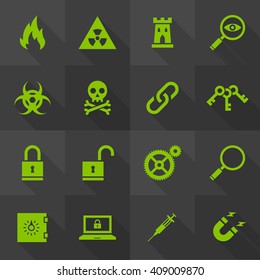 Vector Flat Icon Set - Security
