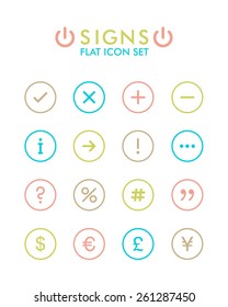 Vector Flat Icon Set - Signs
