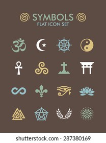 Vector Flat Icon Set - Symbols 