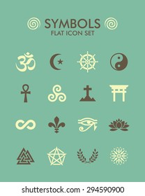 Vector Flat Icon Set - Symbols 