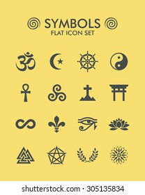 Vector Flat Icon Set - Symbols 
