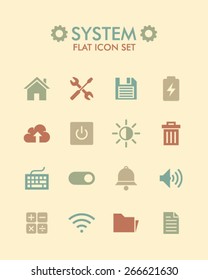 Vector Flat Icon Set - System 