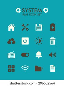 Vector Flat Icon Set - System 