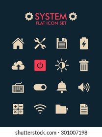 Vector Flat Icon Set - System 