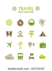 Vector Flat Icon Set - Travel