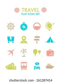 Vector Flat Icon Set - Travel
