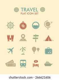 Vector Flat Icon Set - Travel 