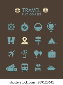 Vector Flat Icon Set - Travel 