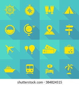 Vector Flat Icon Set - Travel 