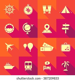 Vector Flat Icon Set - Travel
