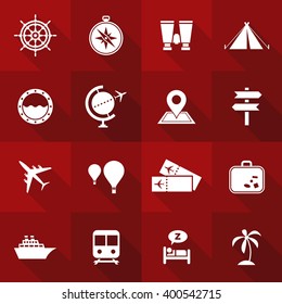 Vector Flat Icon Set - Travel
